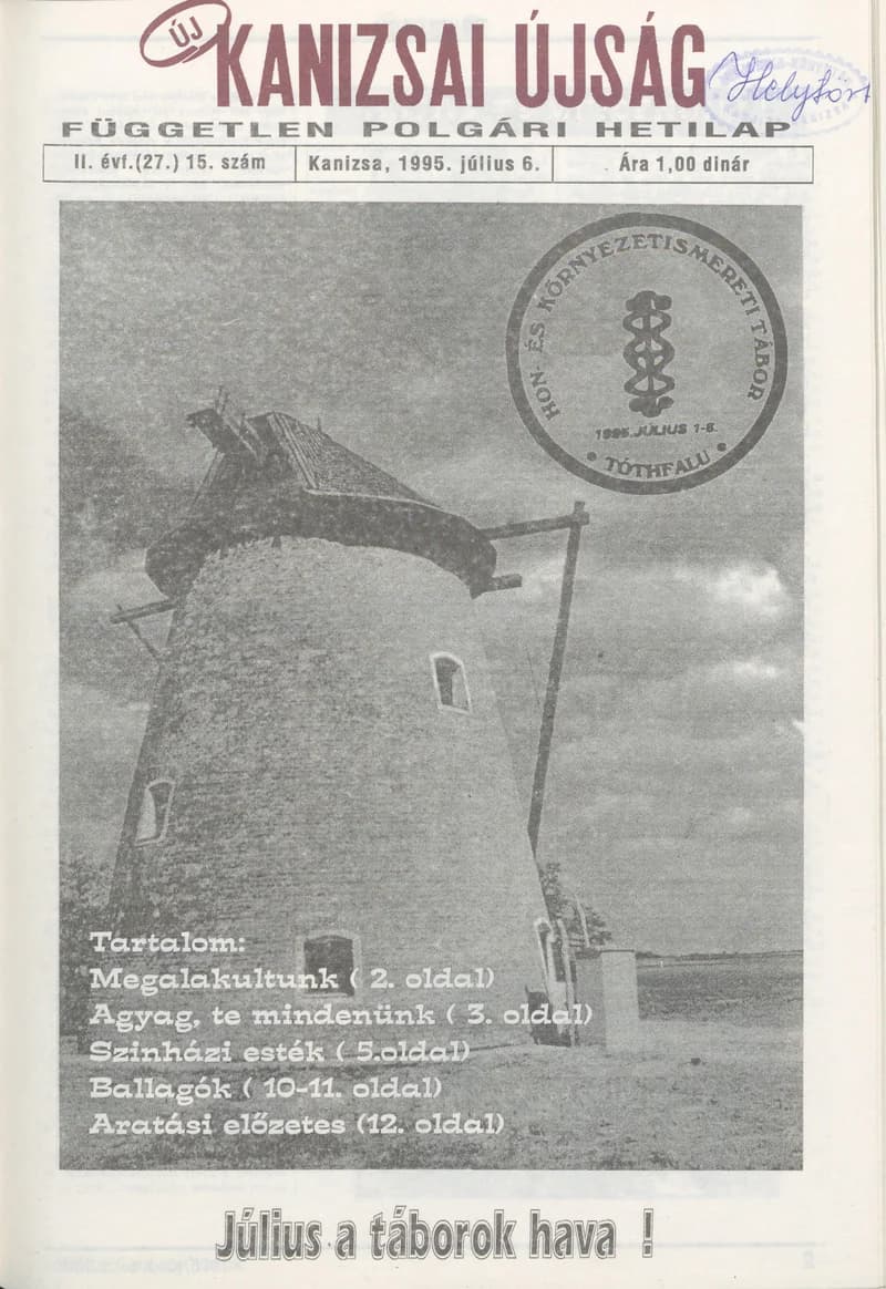 Új Kanizsai Újság, 2. évf. 1995. július 6. 15. sz.
