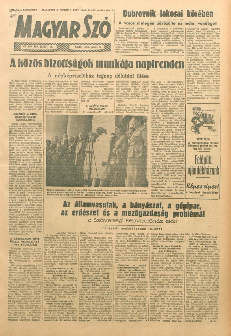 Magyar Szó, 12. évf. 1955. július 5. 181. sz. 1–8. oldal