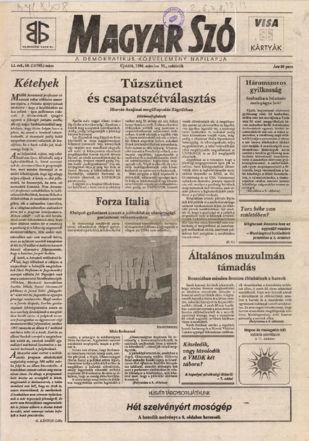 Magyar Szó, 51. évf. 1994. március 31. 60. sz. 1–16. oldal