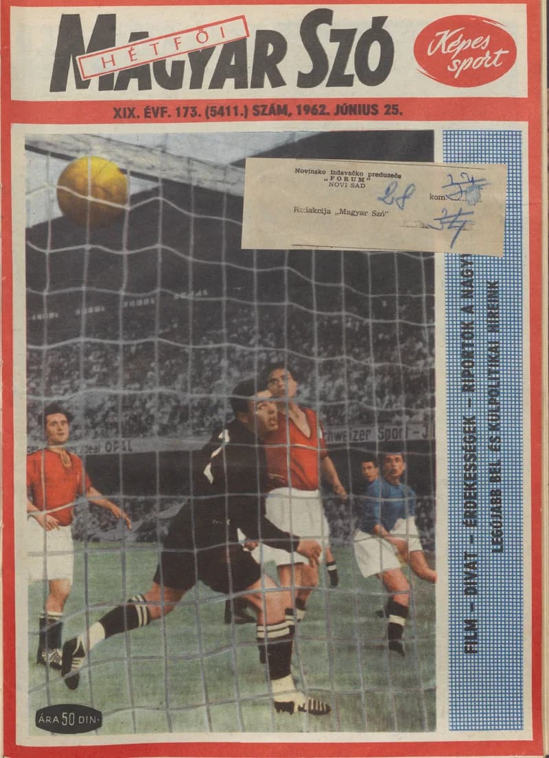 Hétfői Magyar Szó, 19. évf. 1962. június 25. 173. sz.