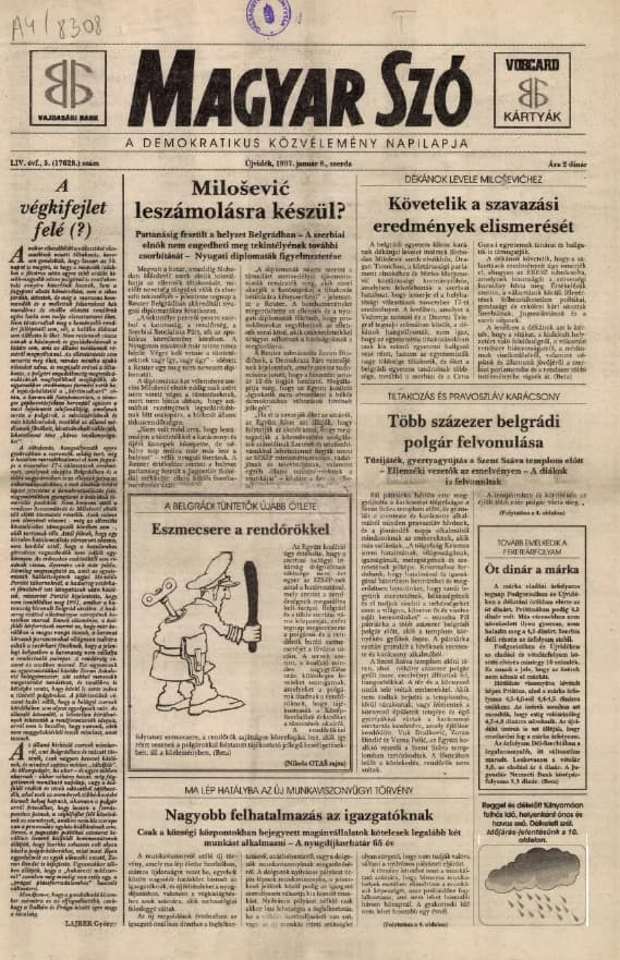 Magyar Szó, 54. évf. 1997. január 8. 5. sz. 1–16. oldal