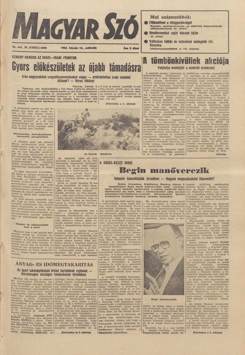 Magyar Szó, 40. évf. 1983. február 10. 39. sz. 1–24. oldal