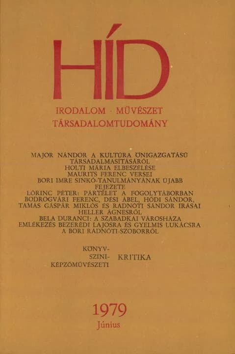 Híd, 43. évf. 1979. június. 6. sz. 693–834. oldal