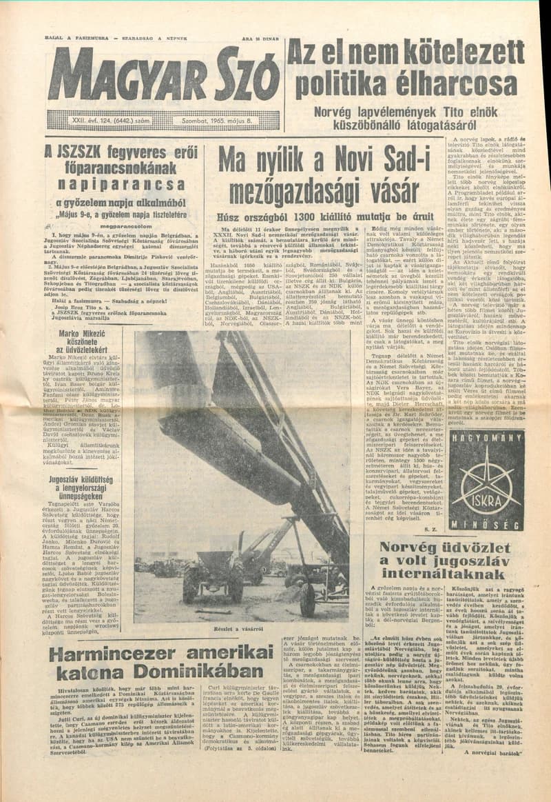 Magyar Szó, 22. évf. 1965. május 8. 124. sz. 1–12. oldal