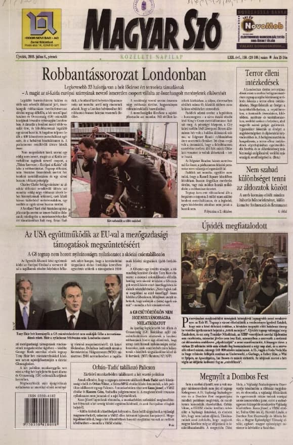 Magyar Szó, 62. évf. 2005. július 8. 158. sz. 1–20. oldal