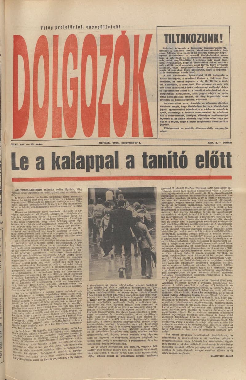 Dolgozók, 30. évf. 1976. szeptember 3. 35. sz.