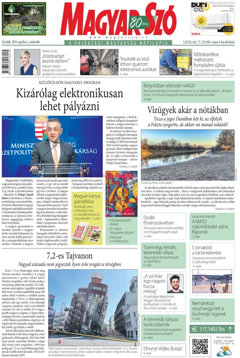 Magyar Szó, 81. évf. 2024. április 4. 77. sz. 1–20. oldal