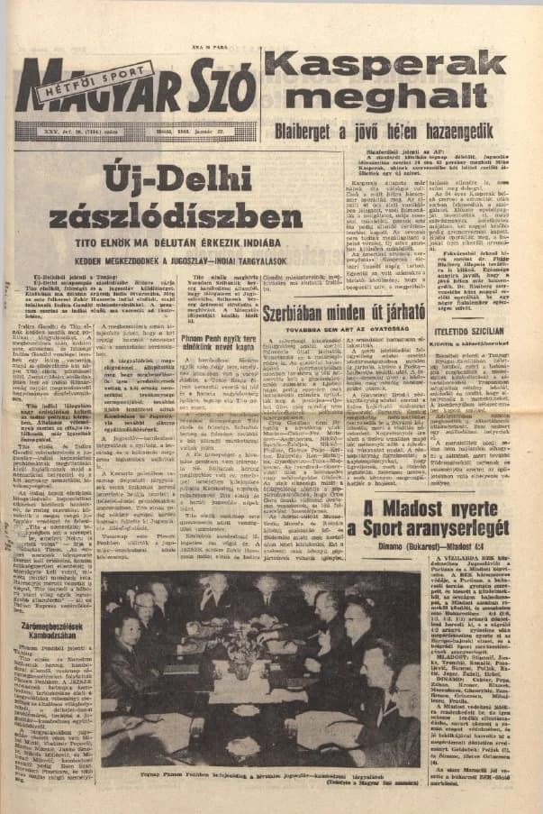 Magyar Szó, 25. évf. 1968. január 22. 20. sz. 1–14. oldal