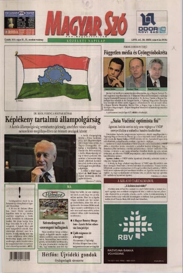 Magyar Szó, 67. évf. 2010. május 22. – 23. 116. sz. 1–48. oldal