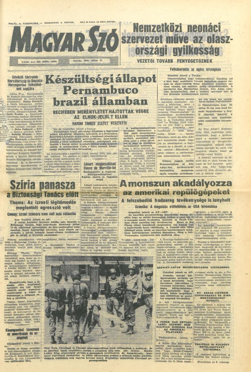 Magyar Szó, 23. évf. 1966. július 27. 203. sz.
