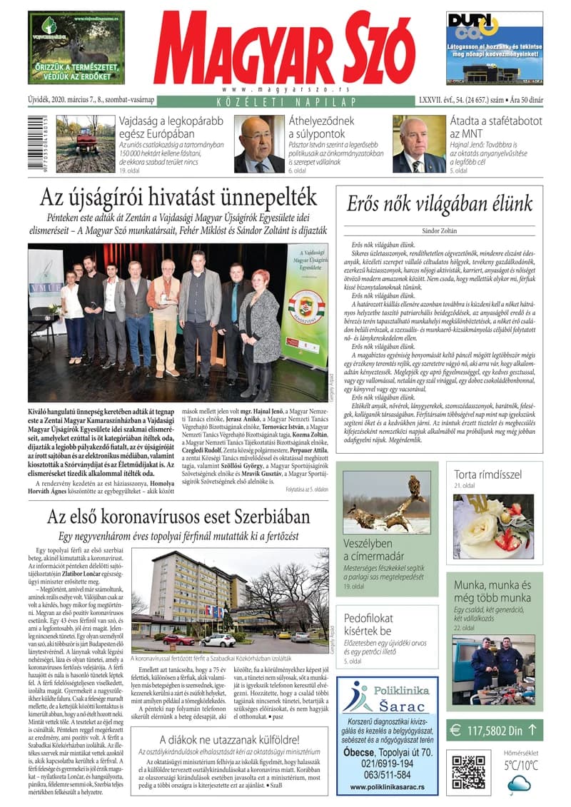 Magyar Szó, 77. évf. 2020. március 7. – 8. 54. sz. 1–32. oldal