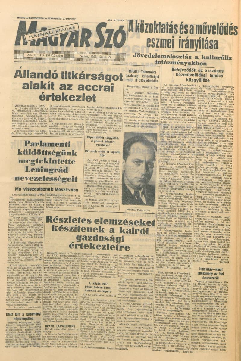 Magyar Szó, 19. évf. 1962. június 29. 177. sz. 1–12. oldal