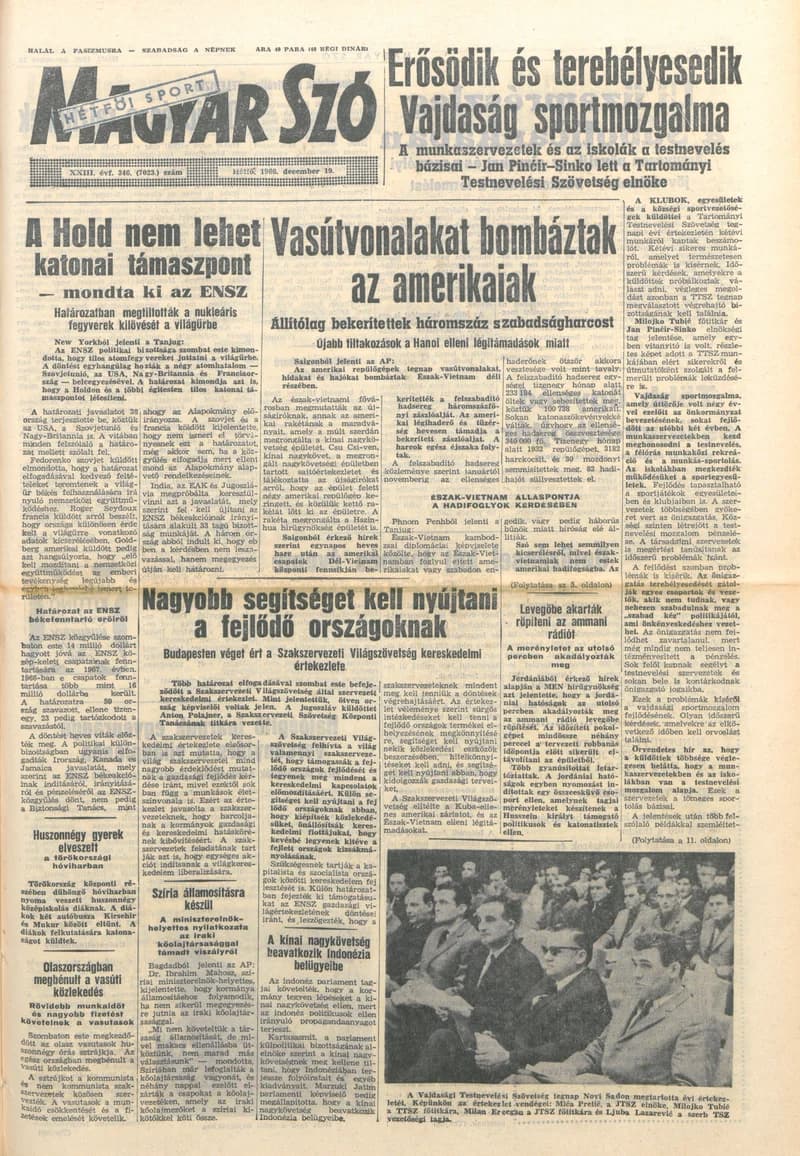Magyar Szó, 23. évf. 1966. december 19. 346. sz.