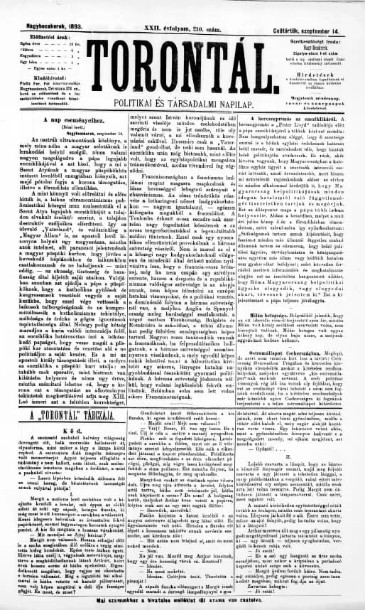 Torontál, 22. évf. 1893. szeptember 14. 210. sz.
