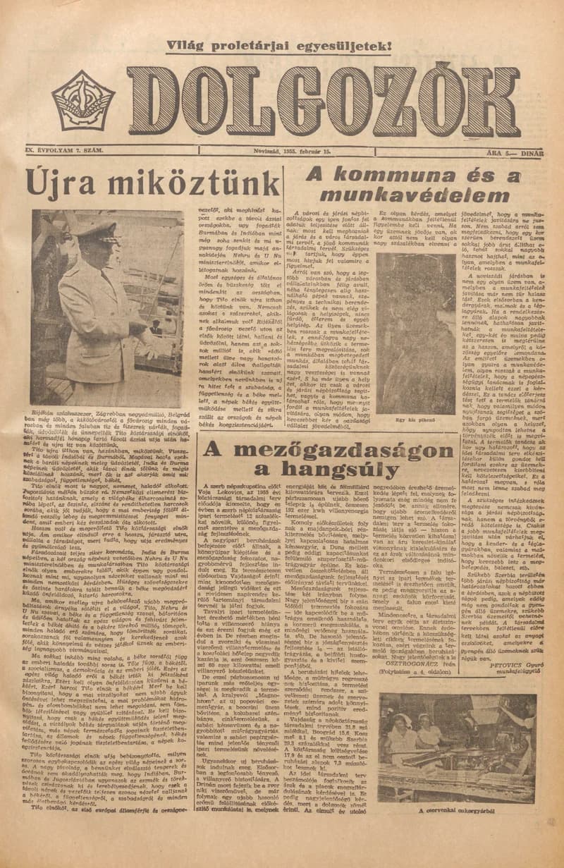 Dolgozók, 9. évf. 1955. február 15. 7. sz.