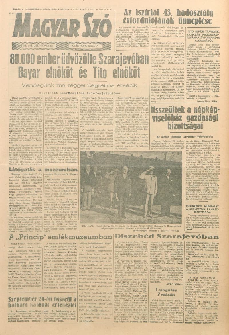 Magyar Szó, 11. évf. 1954. szeptember 7. 243. sz. 1–8. oldal