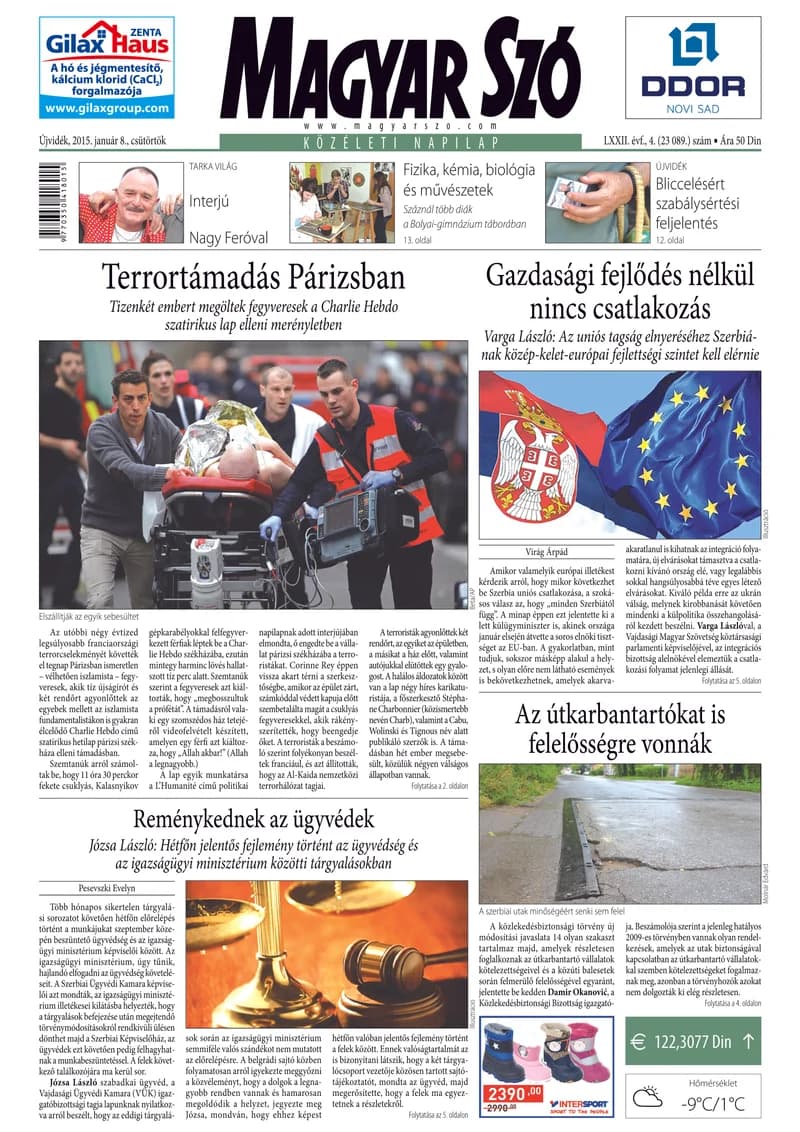 Magyar Szó, 72. évf. 2015. január 8. 4. sz. 1–20. oldal