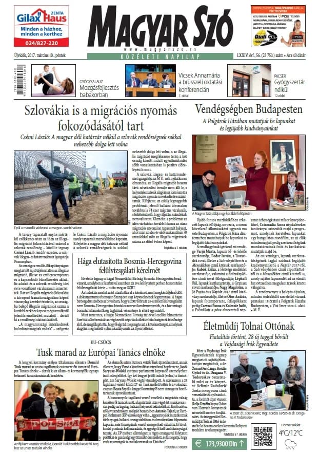 Magyar Szó, 74. évf. 2017. március 10. 56. sz. 1–16. oldal
