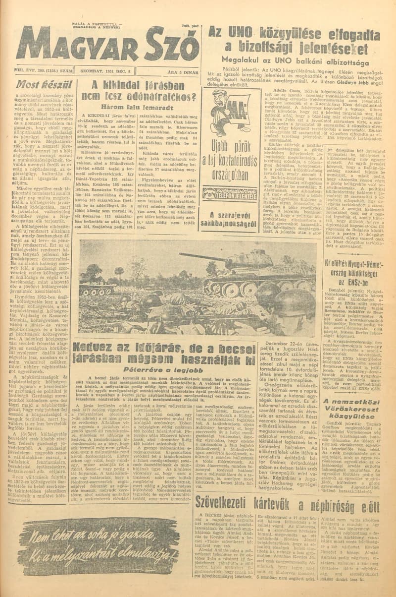 Magyar Szó, 8. évf. 1951. december 8. 289. sz. 1–4. oldal