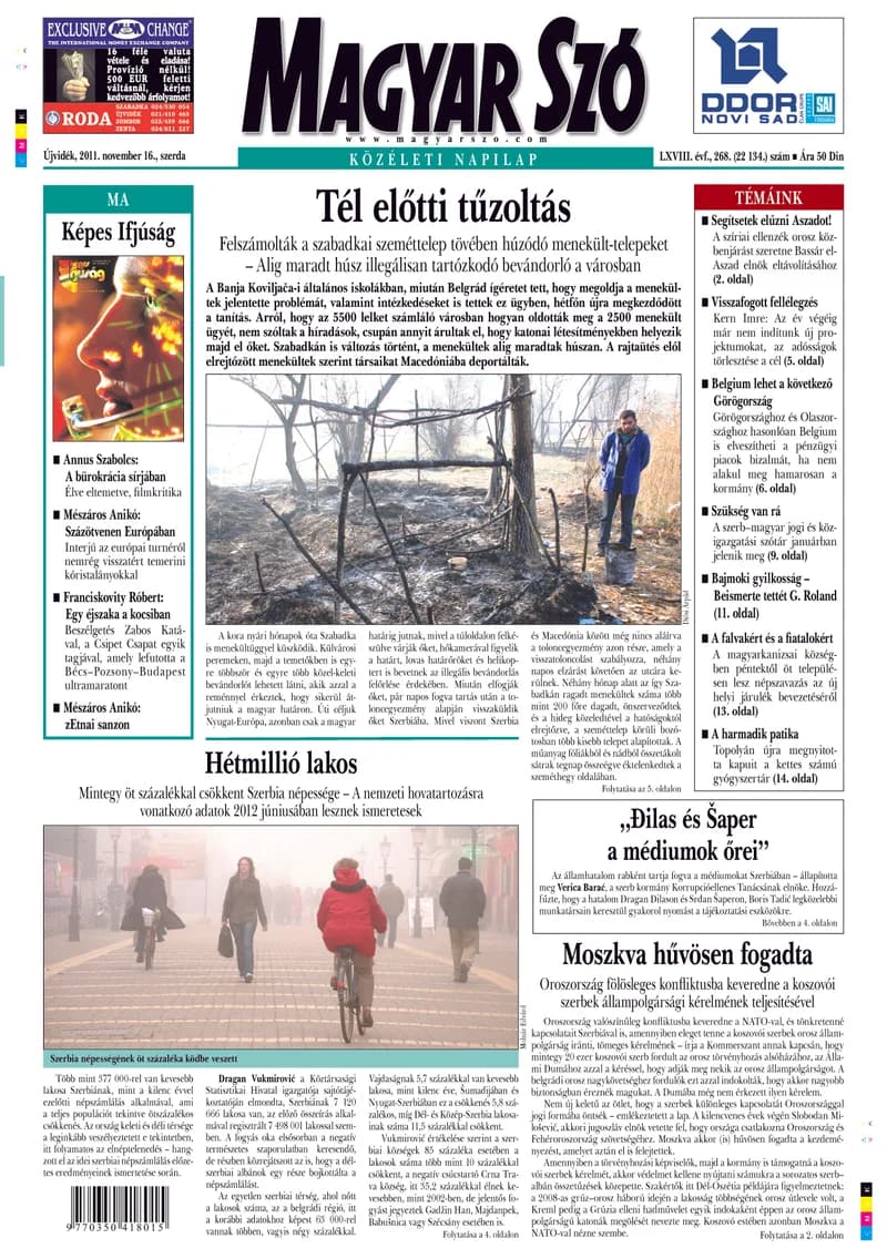 Magyar Szó, 68. évf. 2011. november 16. 268. sz. 1–20. oldal