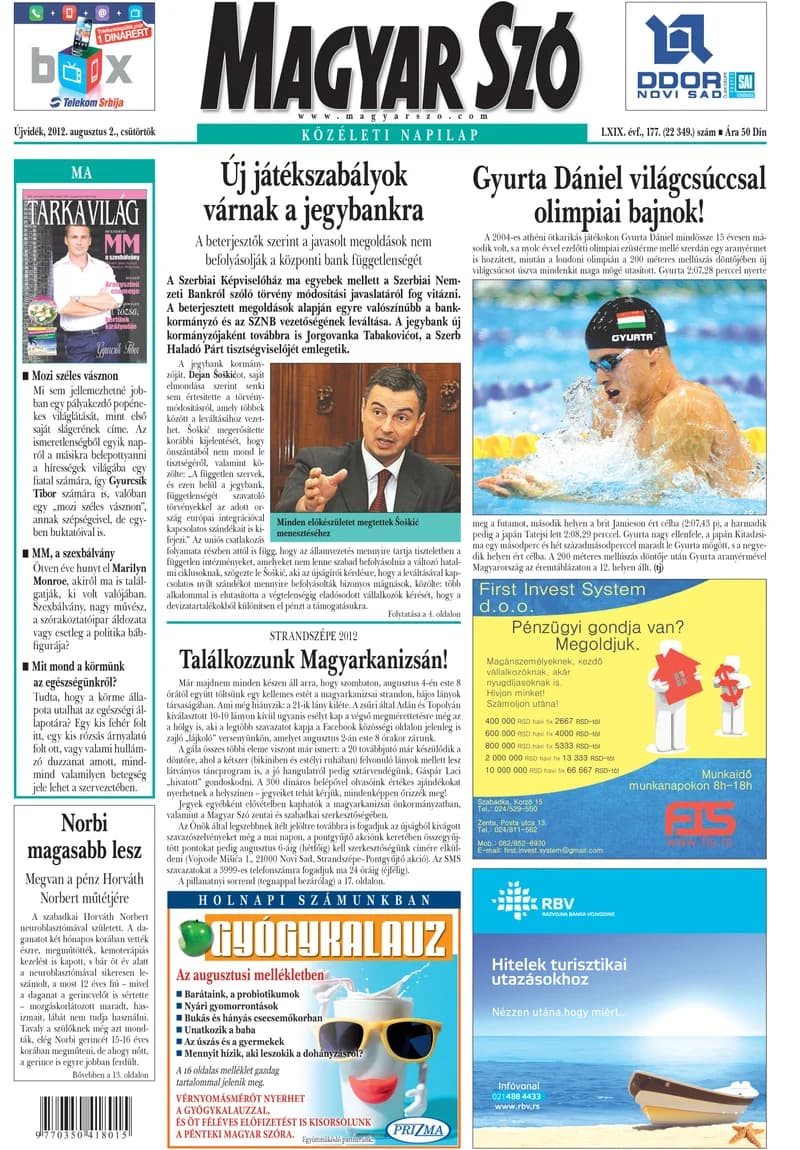 Magyar Szó, 69. évf. 2012. augusztus 2. 177. sz. 1–20. oldal