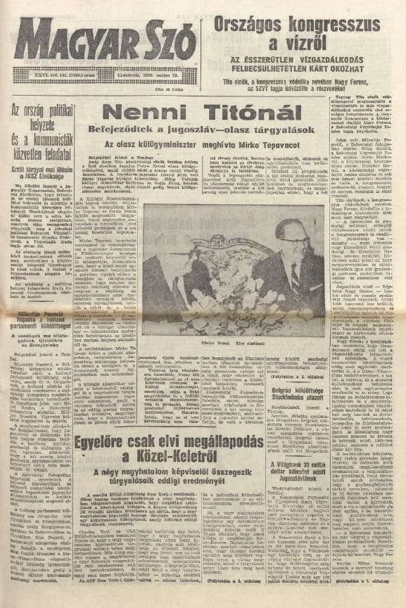 Magyar Szó, 26. évf. 1969. május 29. 145. sz. 1–20. oldal