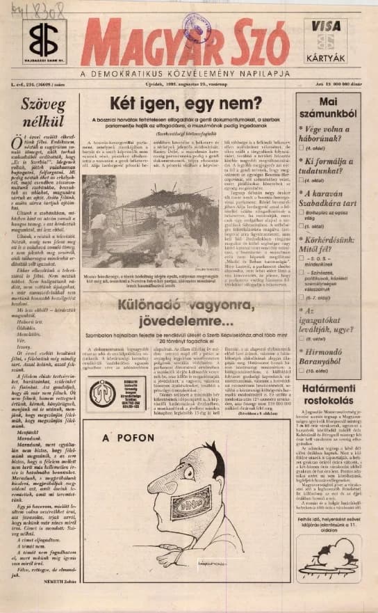 Magyar Szó, 50. évf. 1993. augusztus 29. 234. sz. 1–24. oldal