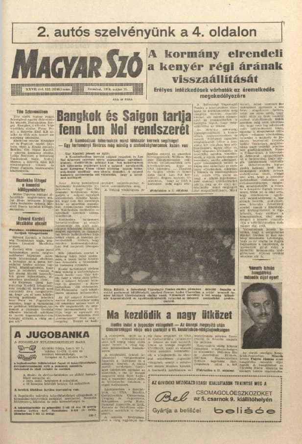 Magyar Szó, 27. évf. 1970. május 16. 132. sz. 1–24. oldal