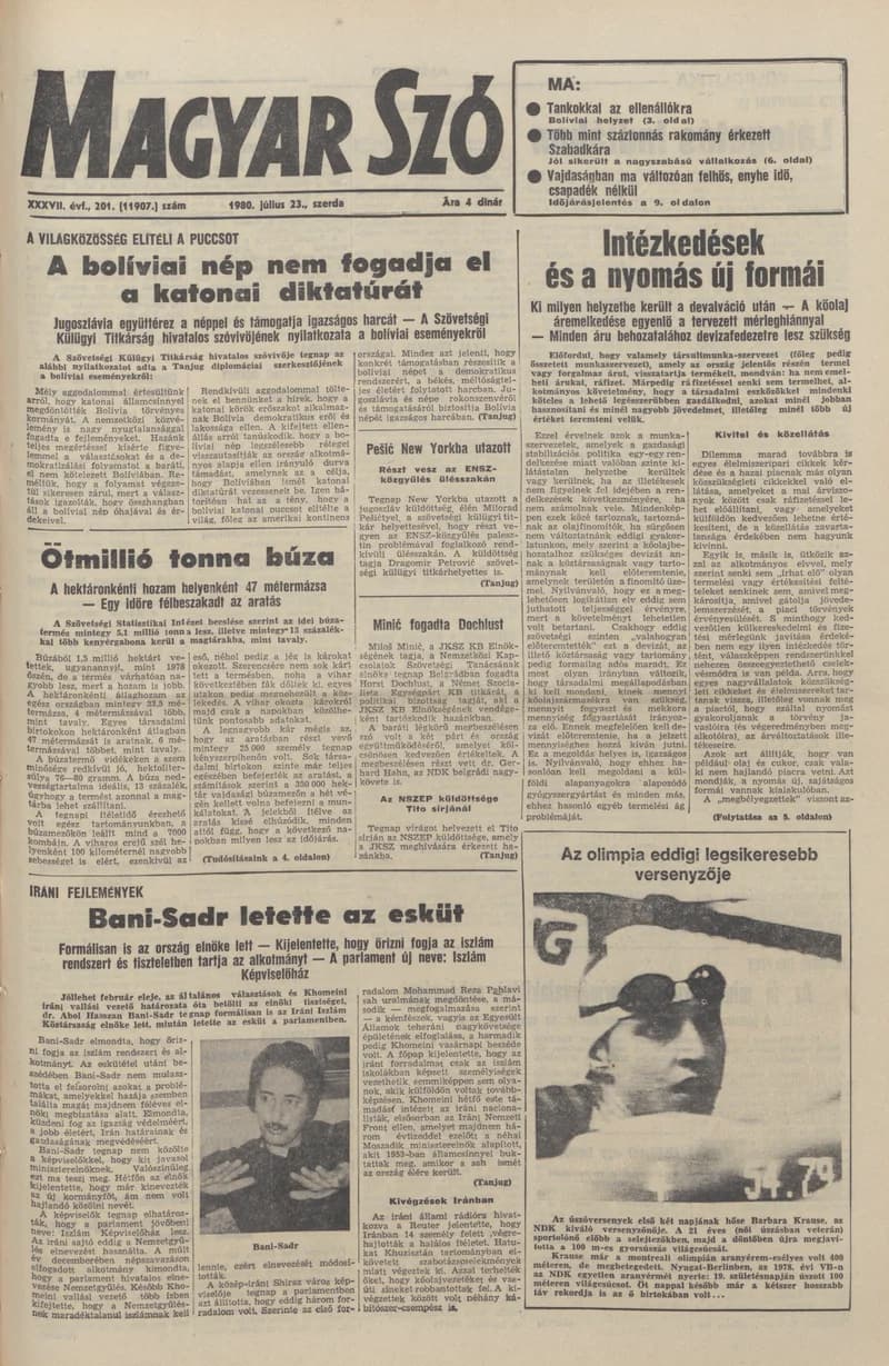 Magyar Szó, 37. évf. 1980. július 23. 201. sz. 1–20. oldal