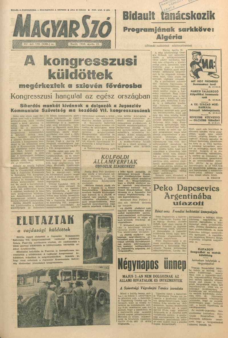 Magyar Szó, 15. évf. 1958. április 22. 110. sz. 1–10. oldal