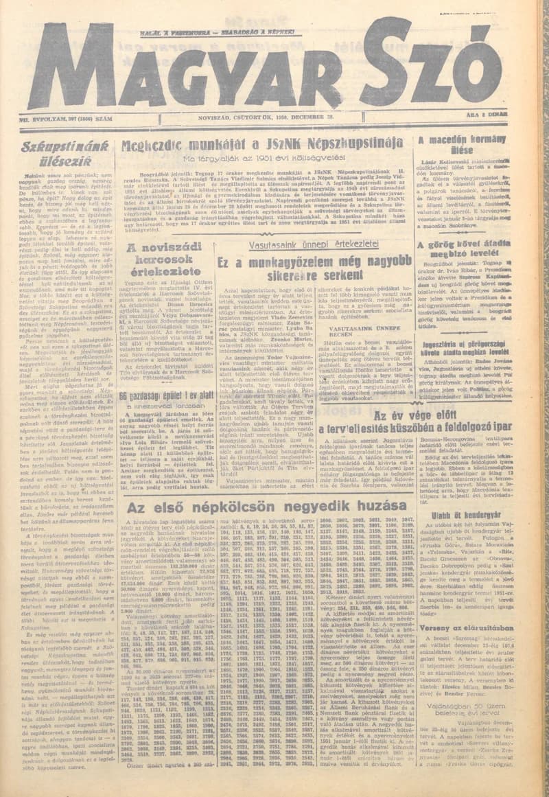 Magyar Szó, 7. évf. 1950. december 28. 307. sz. 1–4. oldal