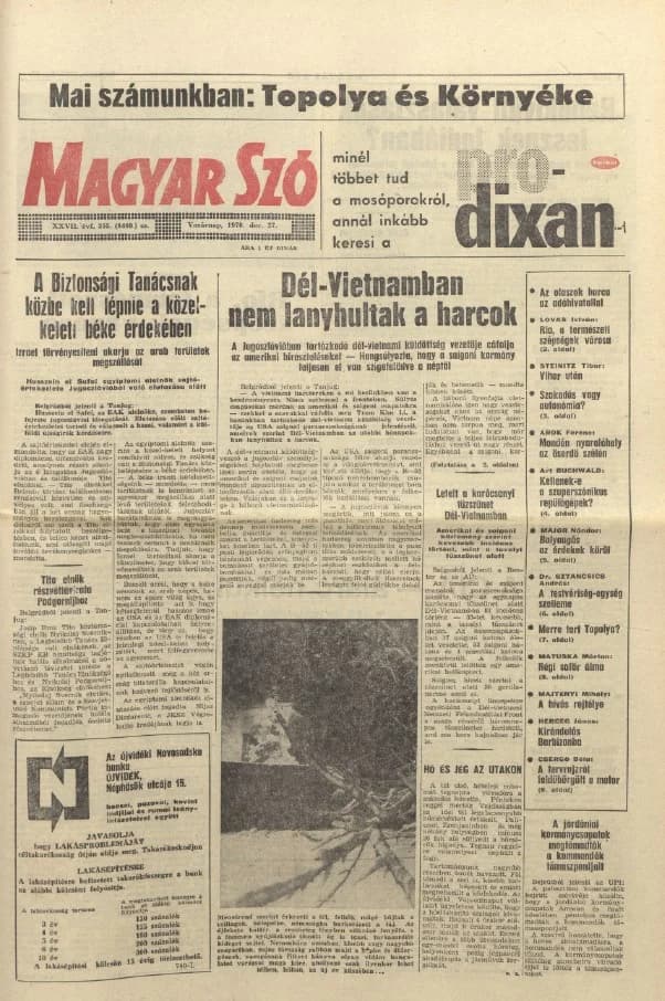 Magyar Szó, 27. évf. 1970. december 27. 355. sz. 1–32. oldal