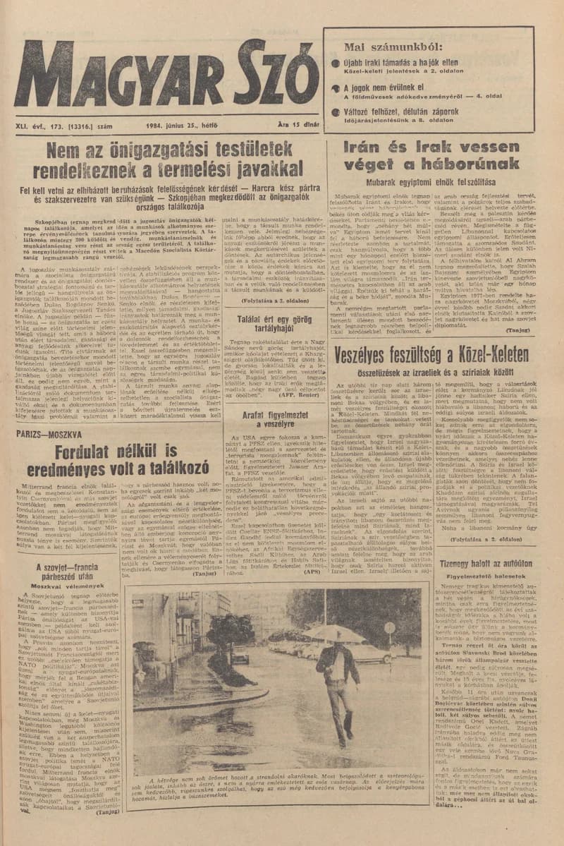 Magyar Szó, 41. évf. 1984. június 25. 173. sz. 1–8. oldal