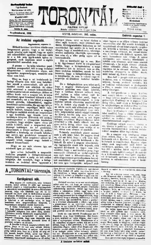 Torontál, 27. évf. 1898. augusztus 11. 182. sz.