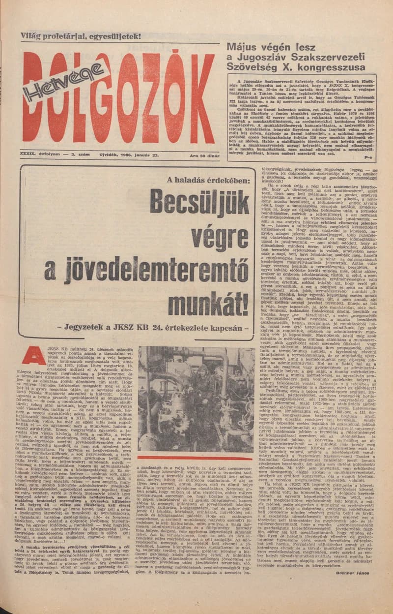 Dolgozók, 40. évf. 1986. január 23. 3. sz.