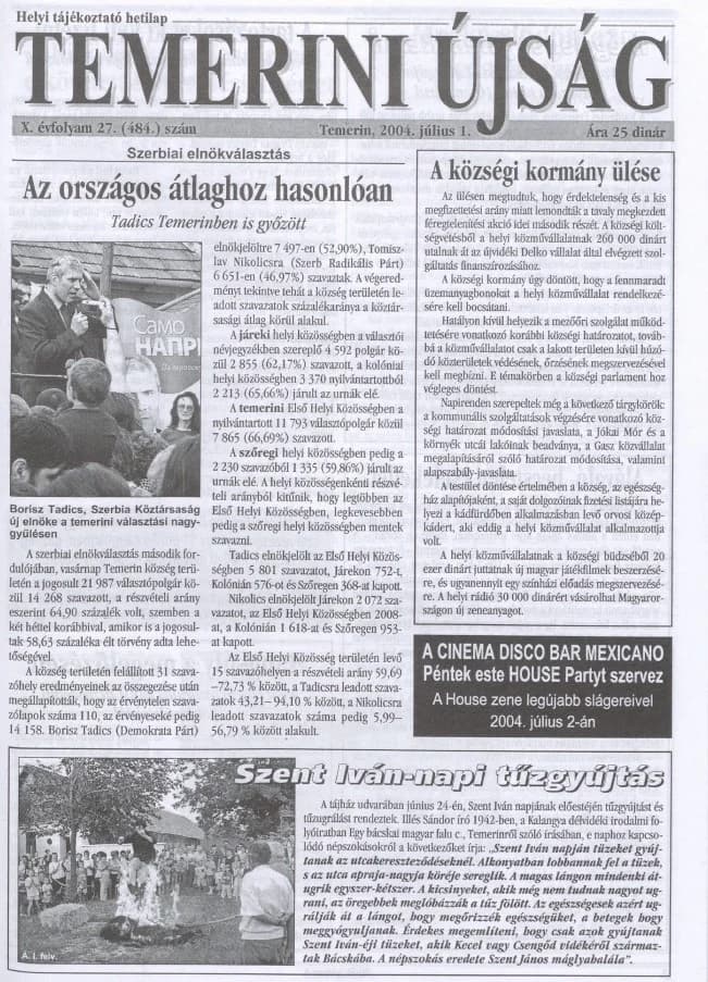Temerini Újság, 10. évf. 2004. július 1. 27. sz.