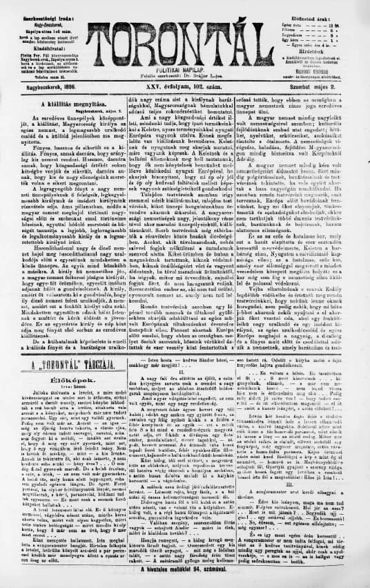 Torontál, 25. évf. 1896. május 2. 102. sz.