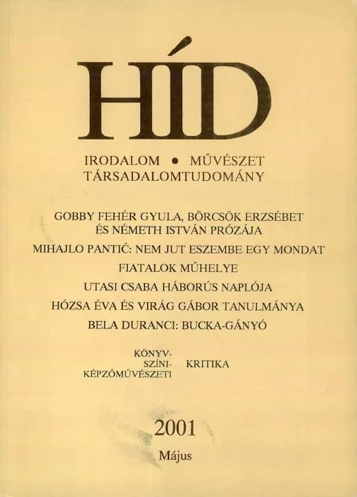 Híd, 65. évf. 2001. május. 5. sz. 433–576. oldal