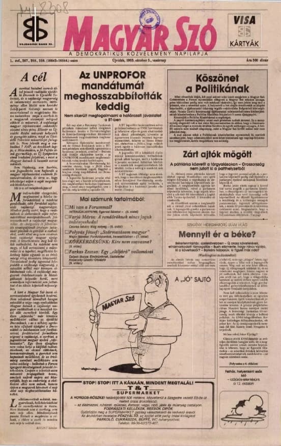 Magyar Szó, 50. évf. 1993. október 3. 267–269. sz. 1–24. oldal