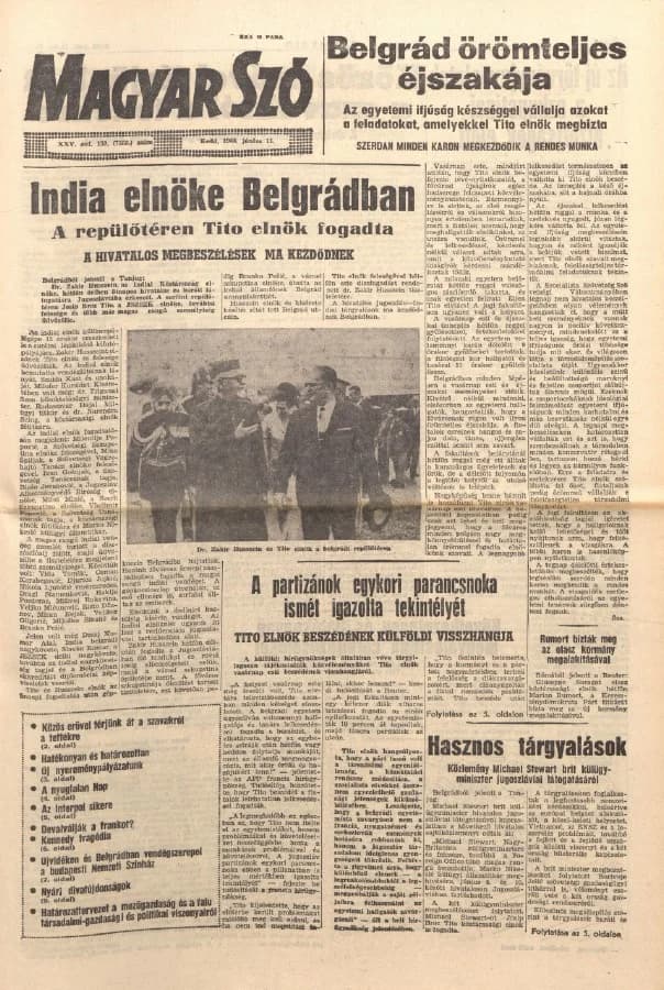 Magyar Szó, 25. évf. 1968. június 11. 159. sz. 1–20. oldal