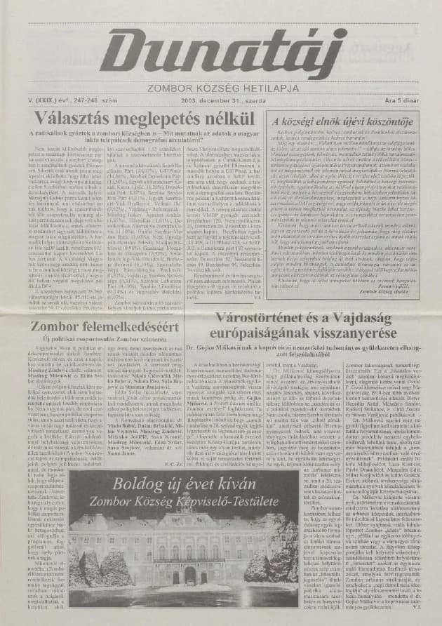 Dunatáj, 5. évf. 2003. december 31. 247–248. sz.