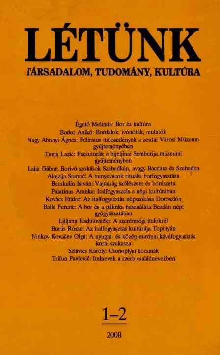 Létünk, 30. évf. 2000. 1–2. sz. 1–119. oldal