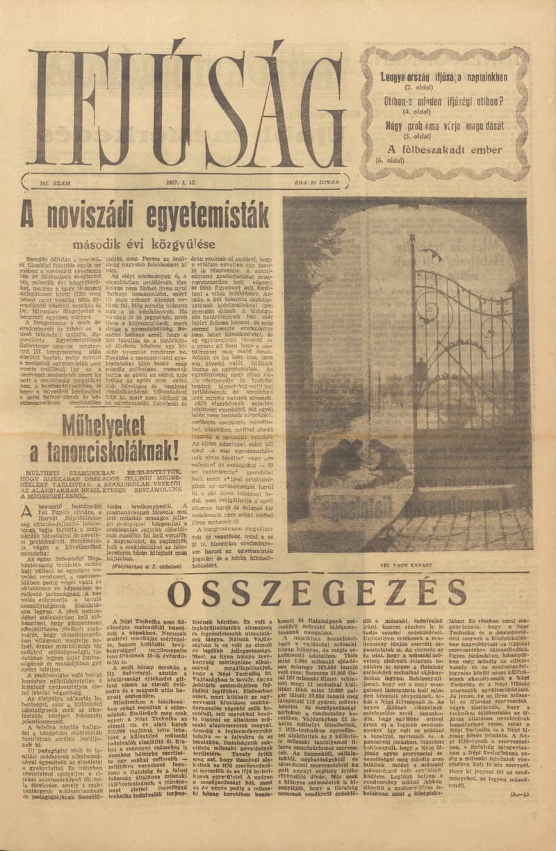 Ifjúság, 13. évf. 1957. január 12. 585. sz.