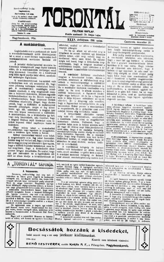 Torontál, 35. évf. 1906. december 20. 290. sz.