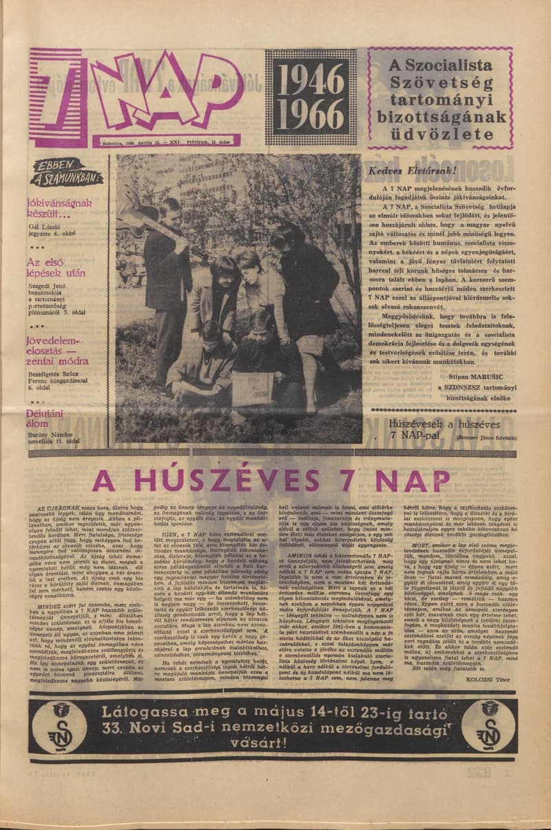 7 Nap, 21. évf. 1966. április 15. 16. sz. 1–20. oldal