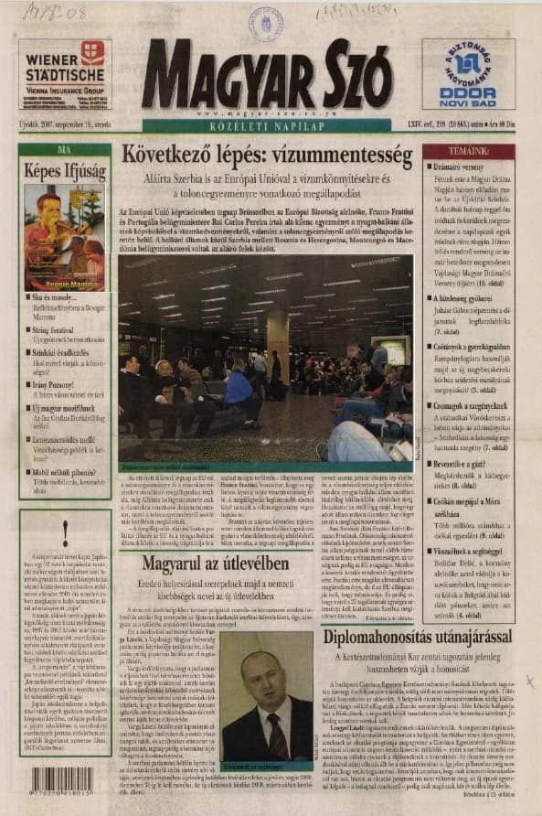 Magyar Szó, 64. évf. 2007. szeptember 19. 219. sz. 1–20. oldal