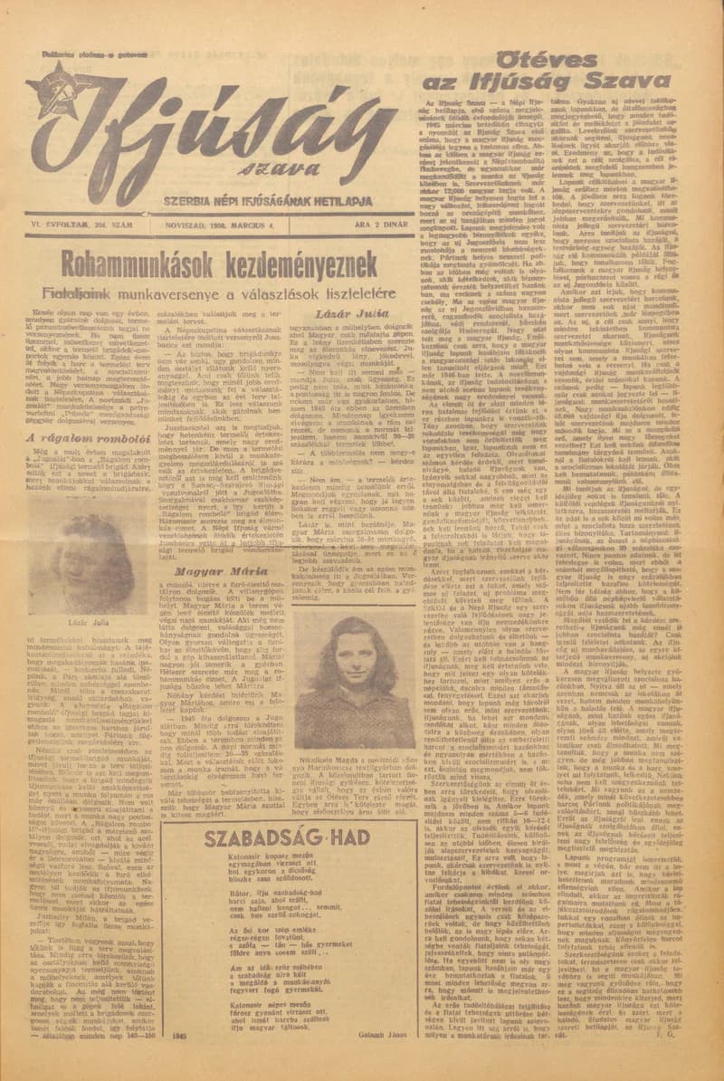 Ifjúság Szava, 6. évf. 1950. március 4. 234. sz.