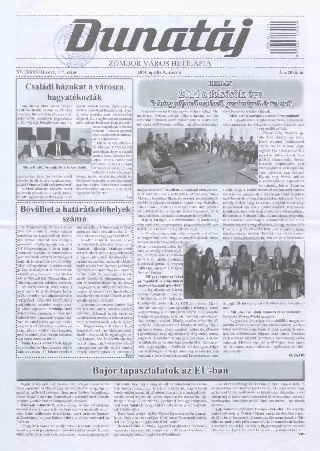 Dunatáj, 16. évf. 2014. április 9. 777. sz.