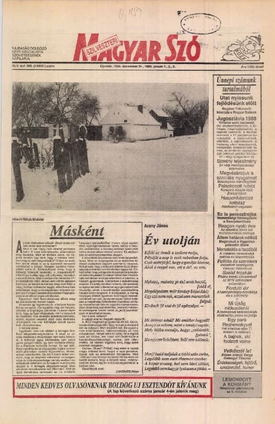 Magyar Szó, 45. évf. 1988. december 31. – 1989. január 3. 360. sz.