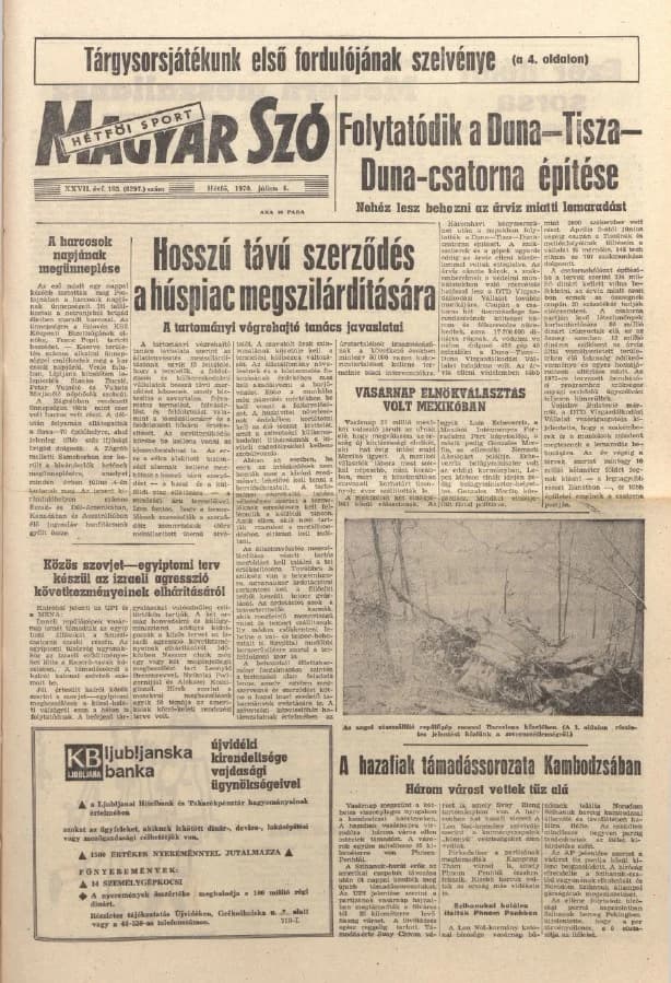Magyar Szó, 27. évf. 1970. július 6. 183. sz. 1–12. oldal
